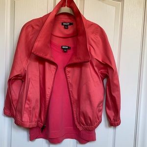 💕DKNY jacket (L) & matching pink shell (M)